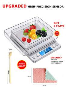 3kg/0.1g Portable Stainless Steel Electronic Kitchen Scale, Compact Size, Multi-Function Pocket Cooking Scale. Durable ABS Material, Backlit LCD Display, Suitable For Home Cooking, Travel, Food, Kitchen Tools, Baking. Stainless Steel. Batteries Not Included. [Kitchenware Promotion] - Multicolor - View 15