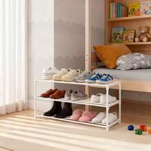 3-Tier Heavy Duty Thickened Shoe Rack, Space-Saving Storage Organizer For Men's Shoes, Strong Load-Bearing Entryway Shelf For Wardrobe & Bedroom, Ideal For Shoes & Decor, Perfect Holiday Gift - 黑色3層75cm - 查看 4