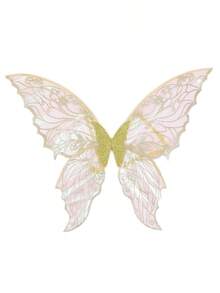 1 st metalliska guldfärgade fjärilsvingar, lämpliga för olika festivaler, barer, fester, cosplay, musikfestivaler - Multifärgad - Visa 16