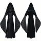 Medieval Black Hooded Long Dress