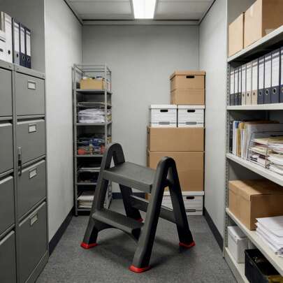 2 Stücke gebogene zweistufige Tritthilfe, hergestellt aus Polypropylen, faltbar, leicht zu tragen, geeignet für den Außen-, Innen- und täglichen Gebrauch.