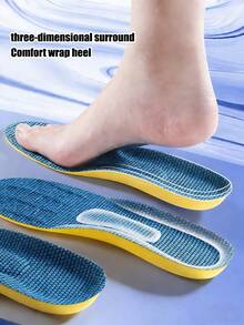 1 Pair Soft Cushioned Arch Support Full-Length Shock Absorbing Sports Insoles, Lightweight, Breathable, U-Cup Heel Protection Shoe Inserts For Men And Women - Multicolor - View 5