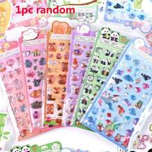 1pc/3pcs Random Animal Pattern Embossed PVC Stickers, Suitable For Water Bottles, Notebooks, Planners - Multicolor - View 14