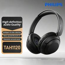 Tai nghe thể thao chụp tai Philips - Không dây Bluetooth, Khử tiếng ồn chủ động, Âm thanh Hi-Fi, Thời lượng pin dài, TAH1120 - màu đen - Xem 1