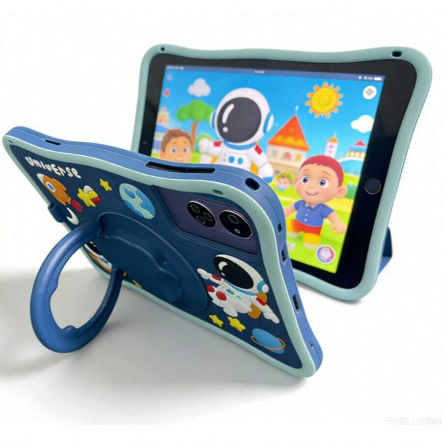 TenYide 10.1英寸安卓平板电脑，配备可旋转支架硅胶保护套，超高清屏幕分辨率，8GB/12GB/16GB/24GB 内存 + 128GB/256GB 存储空间，双卡双待，支持 GPS、蓝牙、WiFi 和双摄像头。保护套上的摄像头开孔略大于平板电脑摄像头，但不影响平板电脑的任何功能。 - 寶藍色 - 查看 1