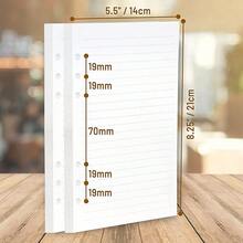 Wanderings Vintage A5 6-Ring Blank Binder Planner Inserts - 8 1/4 X 5 5/8\ - Thick Handmade Antiqued Blank Loose Leaf A5 Paper Refills Compatible With Filofax 6 Hole 35 Sheets 70 Pages - 復古無襯裡 - 查看 3