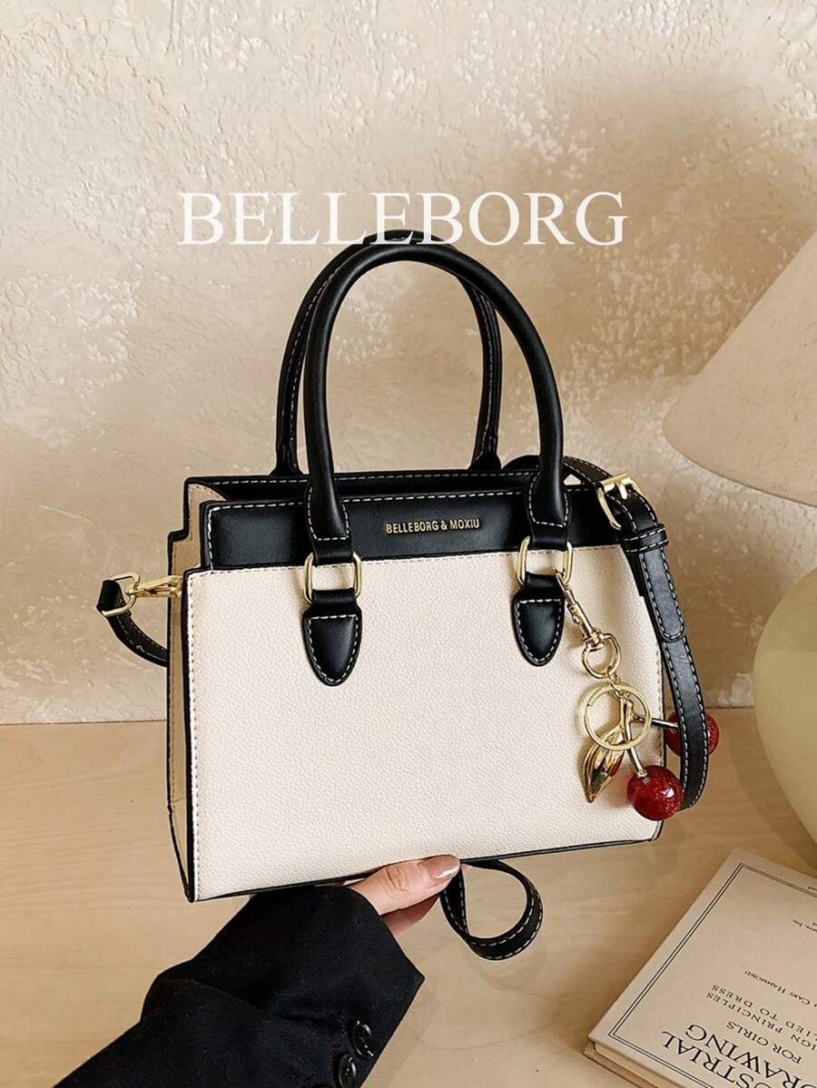 BELLEBORG 女士手提包，配有可拆卸肩带，简约实用，多功能