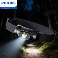 PHILIPS 飞利浦 SFL 1851 可充电头灯 - 多功能 LED 手电筒，内置传感器，USB 充电双模式开关，USB 接口带 USB 照明，黑色头带（头灯），超亮无预亮，适用于户外、露营、阅读、工作 - 带电池电量显示的头戴式手电筒，适用于紧急情况和低强度任务场景 - 頭燈 - 查看 5
