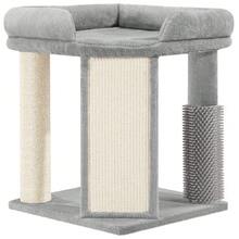 HEXCELEN Cat Tree For Indoor Cats, 48 Cm Cats Tower With Cat Scratching Post, Large Pentagonal Top Platform, One-Piece Scratching Board, Grooming Post - Light Grey - View 9