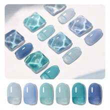 GAOY Jelly Blue Gel Nail Polish Set, 6 Transparent Colors, UV Light Cure Gel Polish For Salon And Nail Art DIY At Home - ColorA - 查看 1