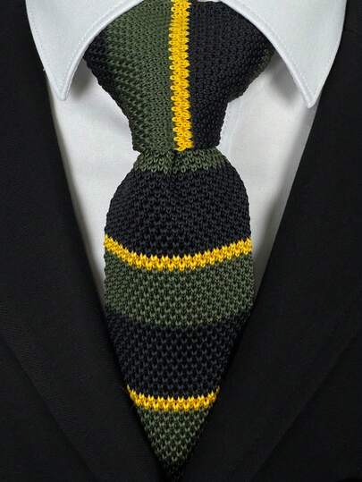 男士商务通勤撞色条纹领带。男士领带套装，佩斯利花纹，复古优雅设计，领带，毕业季，求职面试，办公室着装配饰，会议和社交活动，礼品之选，时尚领结，领带上带有编织绳和可滑动装饰扣，搭配正装衬衫