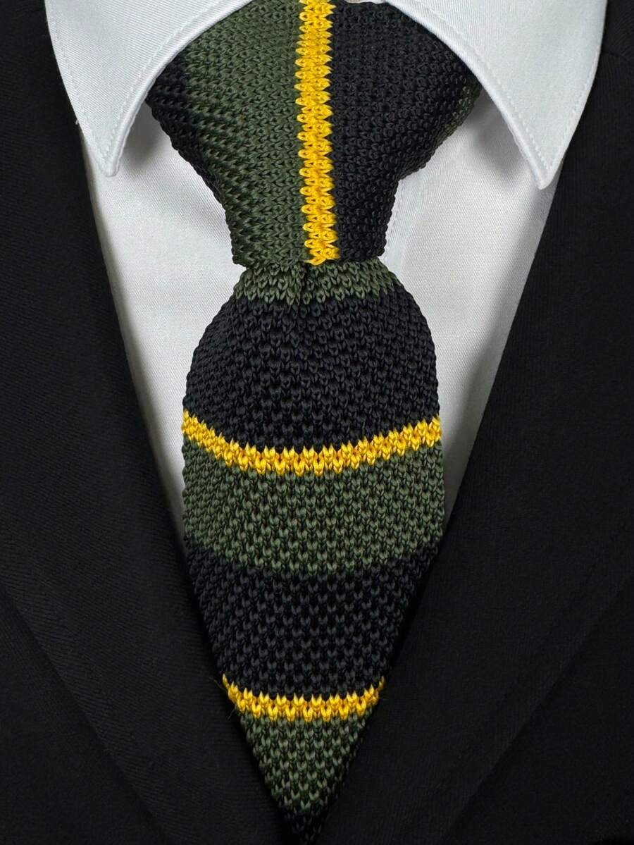 Men's Business Commute Contrast Stripe Necktie - Multicolor - View 1