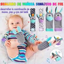 Set de sonajeros mordedera calcetines muñequeras para bebé 0 a 12 meses estimulación temprana regalo - macarrones - Ver 3