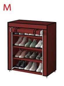 这款四层/五层鞋架可容纳12/15双鞋——轻巧设计，采用无纺布面料，节省空间，适用于玄关、衣橱、卧室、办公室——易于移动，无需组装，鞋架收纳架，衣橱整理架，现代美学，结构稳固，简约设计 - 彩色 - 查看 7