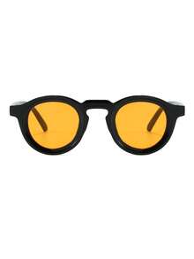 1 Pair Men's Retro Small Round Frame Personalized Travel Vacation Fashion Fashion Glasses - Glossy Black - View 3