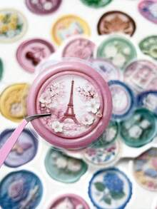 50 miếng dán niêm phong hình hoạt hình bằng nhựa PET trong suốt dùng cho máy tính xách tay, máy tính để bàn, xe đạp, nhật ký, điện thoại, phong bì, quà tặng. - Nhiều màu - Xem 6