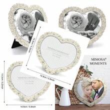 Marco de fotos con forma de corazón con diamantes de imitación plata 5 x 5-B030 - Pago - Ver 7