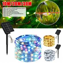 200/300 LED Solar Power String Fairy Lights Garden Outdoor Party Christmas Lamp[White,33FT 10M 100LED - 1 - 查看 5