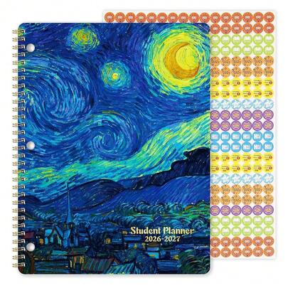 Student Planner 2026-2027 - July 2026 - June 2027 Schoolsss Planner, 9\ X 11\, Weekly LessonPlanner, FTwin- Wire Binding, Stickers, Perfect Organizer