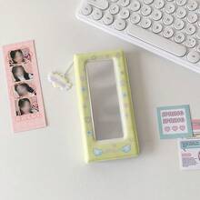 1pc Cute Girl Life 4-Grid Photo Album, Student Cartoon Hollow Long Strip Sticker Photo Storage Album, 4-Grid Fandom Photo Collection Card Album - Vertical Card Album - View 10