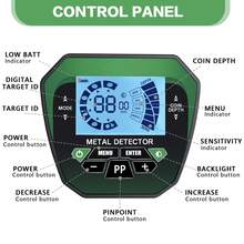 Detector de metales de alta precisión con pantalla LCD, palanca ajustable y 4 modos, adecuado para detectar oro, plata y monedas - Negro - Ver 4