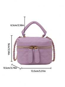 Lightweight Mini Chain Bag Quilted Handbag Bucket Bag Suitable For Girls, College Students And Office Workers - Purple - View 3