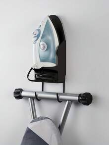 1 Iron Rack And Iron Hook Ironing Board Storage Rack, Universal Household Size, Iron Rack Ironing Board Hook Electric Iron Rack Storage, Household Ironing Hanger Rack Iron Rack Universal Size, Room Storage, Household Wall Rack, Wall Mounted Iron Rack - White - View 5