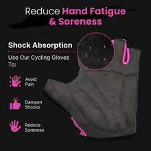 Guantes de ciclismo para bicicleta, guantes de bicicleta de montaña, antideslizantes, acolchados, transpirables, con medio dedo, accesorios deportivos para hombres y mujeres - Rosa - Medio dedo - Ver 4