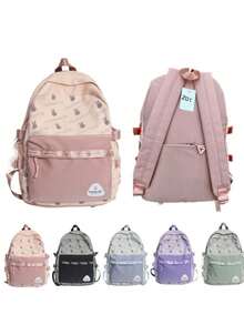 Mochila Escolar de computadora de viaje escolar Linda Mochila para Adolescentes moda informal dibujos de conejos con Compartimento para Laptop - Rosa - Ver 7