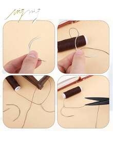 6pcs Hair Extension Sewing Kit - 3 Rolls Sewing Thread, 3 Curved Needles For DIY Hair Extension Wefts, Hair Styling Tools Set - Multicolor - View 4