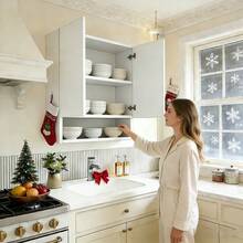 Repisas Flotante Para Pared Armarios De Almacenamiento Para Cocina Con 2 Puertas - Blanco - Ver 7