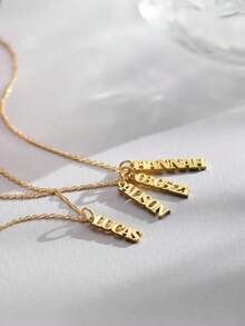 18K Gold Vertical Name Necklace, Family Name/Kids Name Necklace, Custom Multi Name Necklace, Personlized Family Gift, Mother's Day Gifts - Gold - View 5