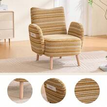 Living Room Chairs - Mustard Yellow + Boucle - View 12