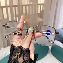 1pc [8 Colors Available] Unisex Oversized Optical Glasses, Super Lightweight Protective Eyeglasses, Computer Office Safety Glasses With Clear Lenses, Daily Wear Accessory - Rust Brown - View 11