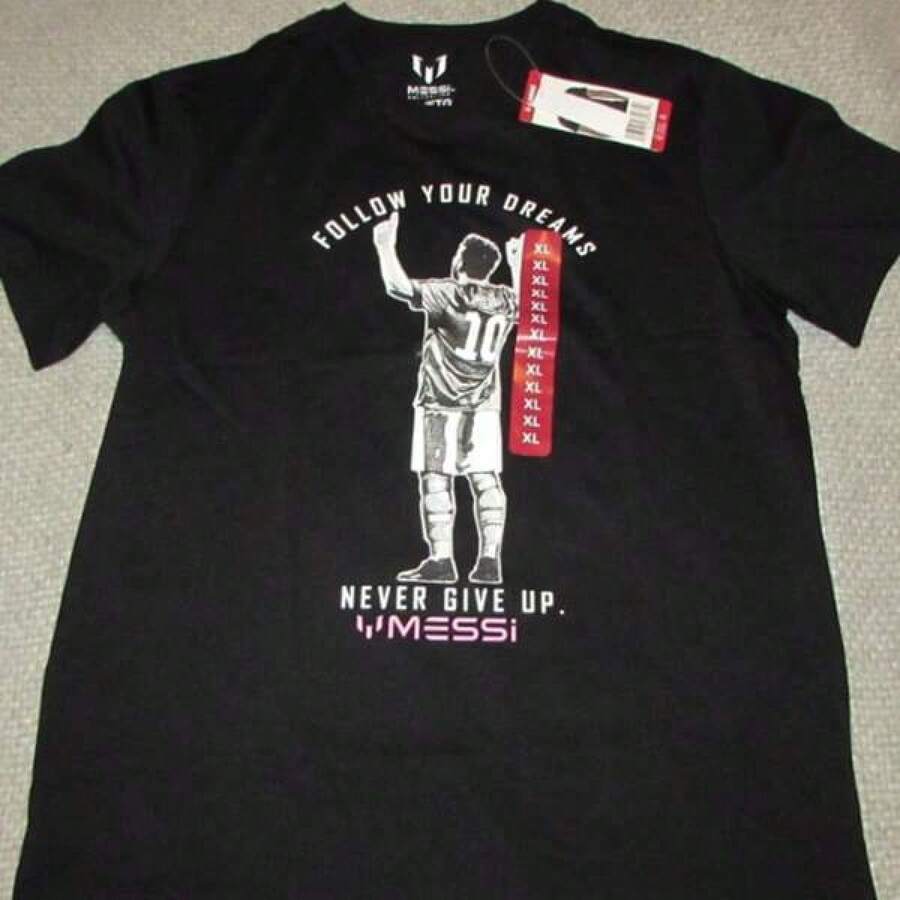 Super Value Hot  T-Shirt Full Sizes S-5XL MESSIs COLLECTIONs New Design FOLLOW YOUR DREAMS T-Shirt Men's XL NEW With Tags Suitable Gift For Fans HR001 - 黑色 - 查看 1