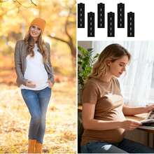 5pcs Adjustable Waistband Extenders - Elastic Pants Buckle For Maternity & Jeans, Available In Khaki, White, Blue, Black - A - View 3