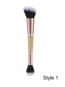 2-In-1 Dual-Ended Makeup Brush, Foundation Brush, Blush Brush, Contour Brush, Large Fluffy Fan Brush + Precise Angled Brush, Oil Control Base Makeup Tool - Multicolor - View 10