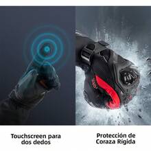 Guantes de Motocicleta para Invierno, con Pantalla táctil, Impermeable, Resistente al Viento, Térmicos para Nieve, Ciclismo, Correr, Motocicleta, Conducir - Hombre y Mujer - Rojo - Ver 5