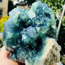 1件大號綠螢石立方體晶簇原礦，散珠寶石，創意禮物首選 - 綠色 - 查看 19