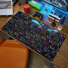 1个黑色猫咪鼠标垫，大号鼠标垫，黑白可爱鼠标垫，电脑办公配件，桌面垫，定制鼠标垫 - 1 - 查看 25