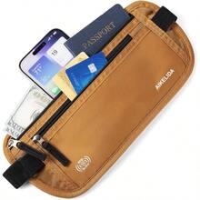 RFID Blocking Money Belt - Passport Holder And Travel Wallet Slim Hidden Fanny Packs For Women Men - Gold - D 金 - 查看 4
