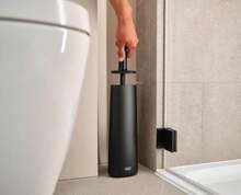 Joseph Joseph Flex 360, Advanced Smart Toilet Brush And Storage Holder Set With Anti-Drip, Anti-Clog, Triple-Action Replaceable Brush Head, Matt Black - White A - View 3
