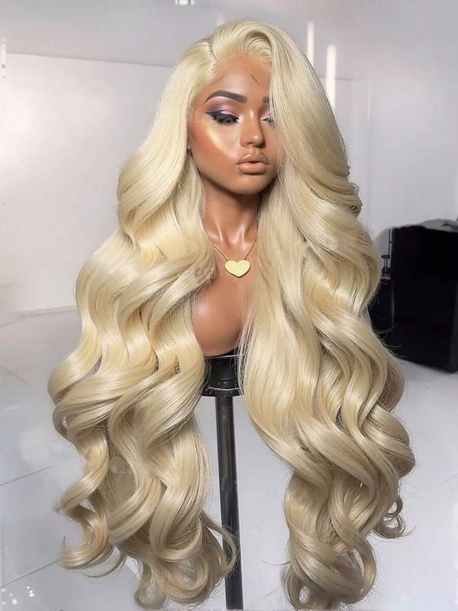34 Inch Honey Blonde Color Body Wave 200% 13x4 HD Transparent Lace Frontal Human Hair Wigs 613 Colored Brazilian Pre Plucked With Baby Hair Lace Front Human Hair Wigs For Women - S613 - 查看 1