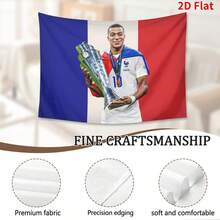 Mbappé Kylian USA Tapestry French Flag Banner - Reals Madrid Fans Merengues Liga Champions Soccer Durable Indoor Or Outdoor Football Soccer - pink 1pc - View 6