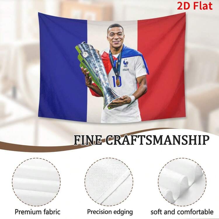 Mbappé Kylian USA Tapestry French Flag Banner - Reals Madrid Fans Merengues Liga Champions Soccer Durable Indoor Or Outdoor Football Soccer - 粉色 1 件 - 查看 6