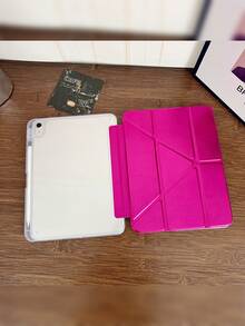 Minimalist Versatile Laser High-Transparency 3-Fold Flat Tablet Protective Case Suitable Compatible With Apple Mini 6/7, Tab S9/S10, Pad 7/7 Pro And Other Tablets - Silver - View 10