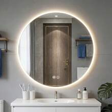 jjuyEspeo Redo LED para Baño con Luz Frontal y Trasera Espeo de Maquillae Iluminado Anti-Vao 70x70  3 Temperaturas de Color - Espeo para Baño con Luz LEDespejo para baño - Blanco - Ver 8