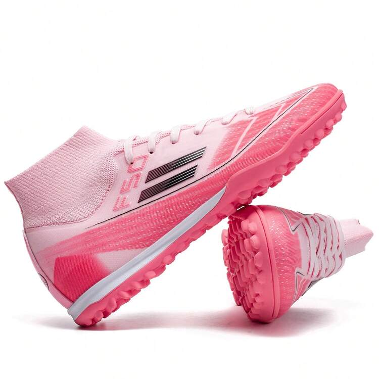 Men's Football Shoes, Boys' And Girls' Training Football Shoes Are Suitable For Outdoor And Indoor Solid Artificial Fields, Ground Sports Lawns - Pink - View 1