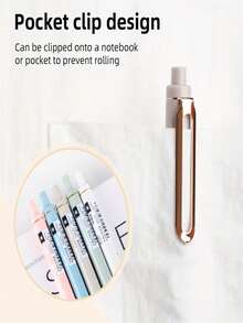 5Pcs-Pen Set 0.5 Mm Retractable Ball Neutral Pen Suitable For Home And Office Back To School Graduation Gift - Rectangle - View 5