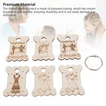 6 Pack Wooden Thread Bobbins With Exquisite Designs - Embroidery Thread Organizer For Craft Enthusiasts. - A - View 8